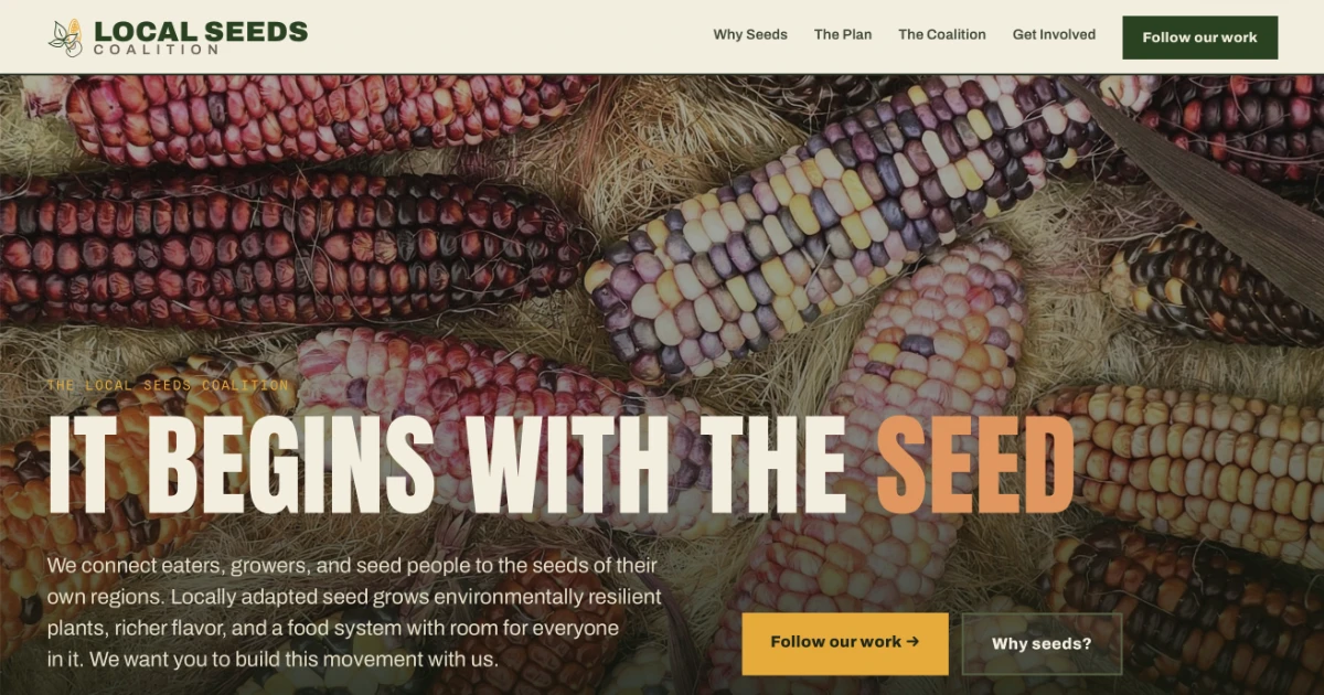 Local Seeds Coalition site screenshot
