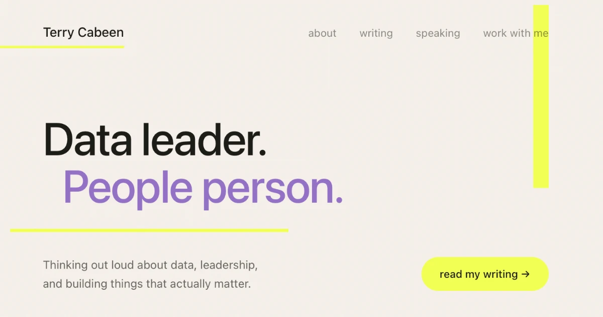 Terry Cabeen's personal site screenshot